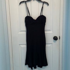 Moon Katz Black Sweetheart Neck Adjustable Strap Shelf Bra Midi Dress